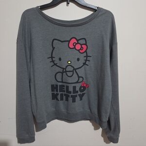 2007 Hello Kitty Red Bows Dark Gray Long Sleeve Crewneck Sanrio Size Large